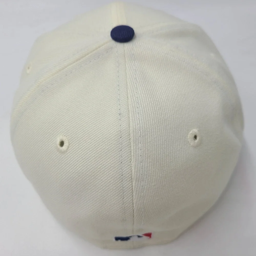 Chicago Cubs Hat Fitted 7 1/4 New Era 59Fifty Cream Wrigley Field 100 Year Patch